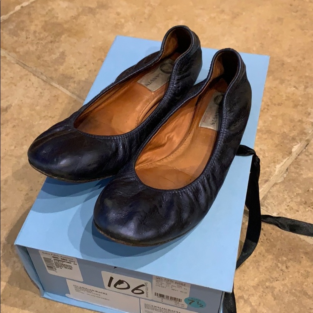 Lanvin ballet flats in metallic calfskin - 37.5